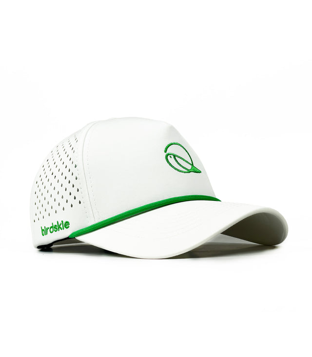 The Captain "Greenie" Golf Cap - White with Green Rope