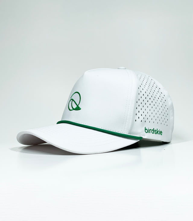 The Captain "Greenie" Golf Cap - White with Green Rope