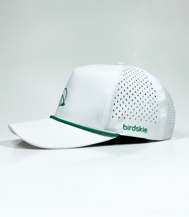 The Captain "Greenie" Golf Cap - White with Green Rope