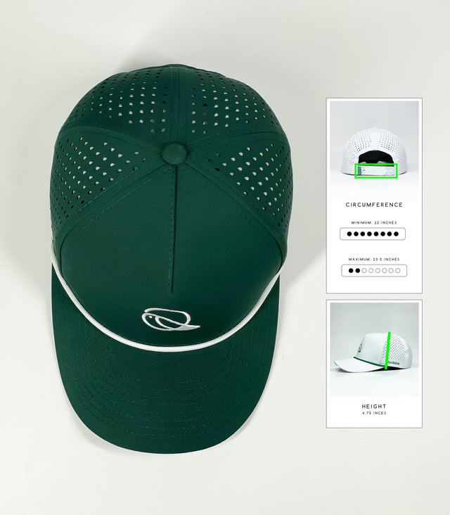 The Captain "Greenie" Golf Cap - Green with White Rope
