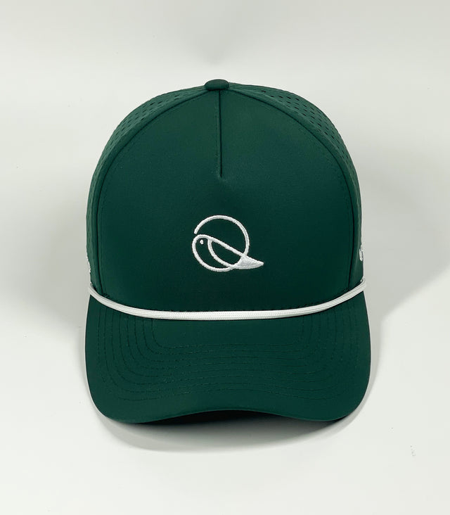 The Captain "Greenie" Golf Cap - Green with White Rope