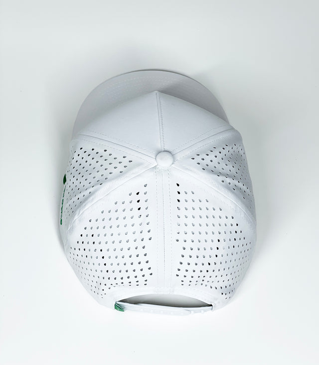 The Captain "Greenie" Golf Cap - White with Green Rope