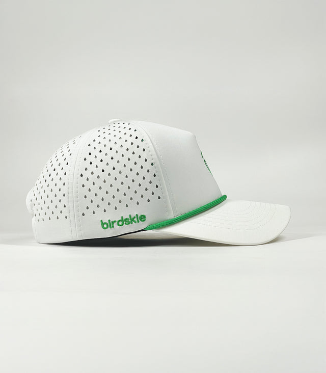 The Captain "Greenie" Golf Cap - White with Green Rope