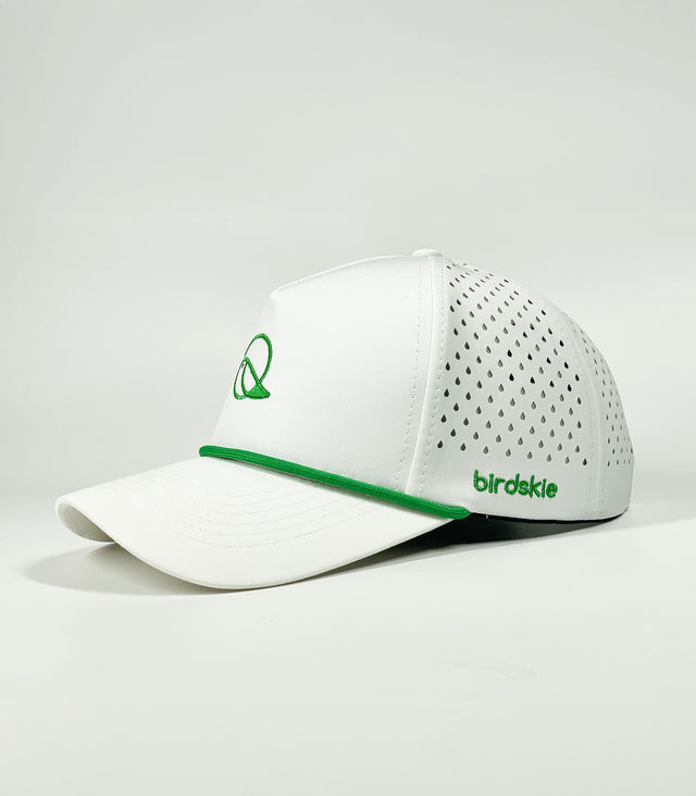 The Captain "Greenie" Golf Cap - White with Green Rope