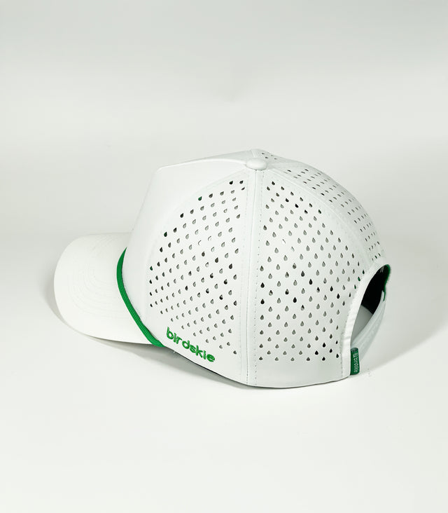 The Captain "Greenie" Golf Cap - White with Green Rope